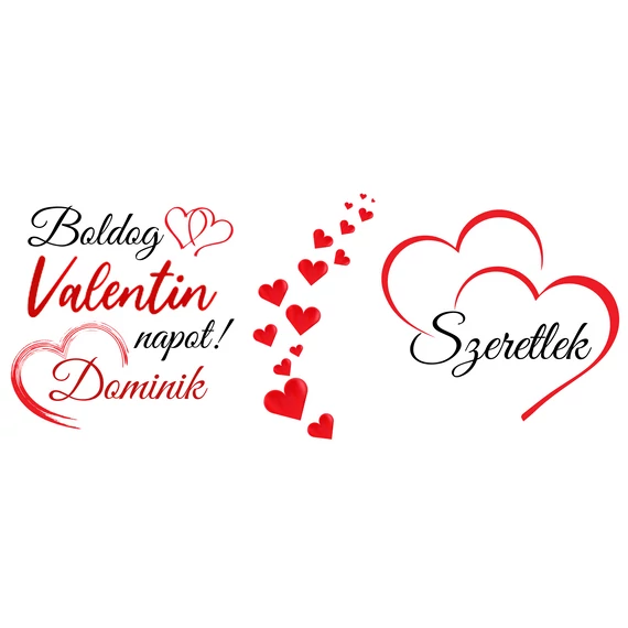 Valentin-napi bögre szív alakú füllel és személyre szabható névvel.